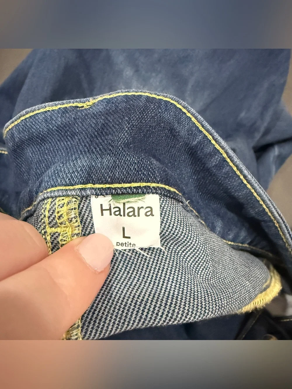 NWOT Halara Dark Wash Flex Asymmetric Low Rise Straight Leg Jeans